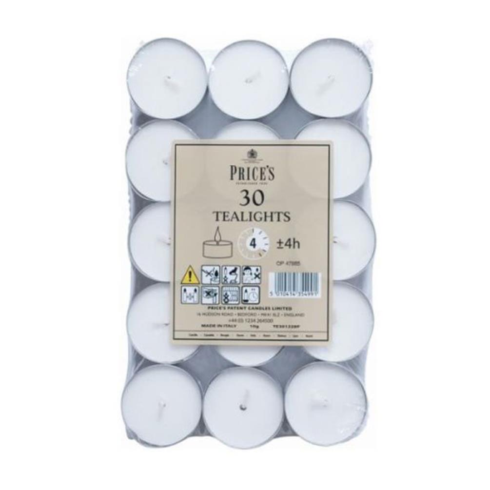 Price's White Unscented Tealights (Pack of 30) £4.61